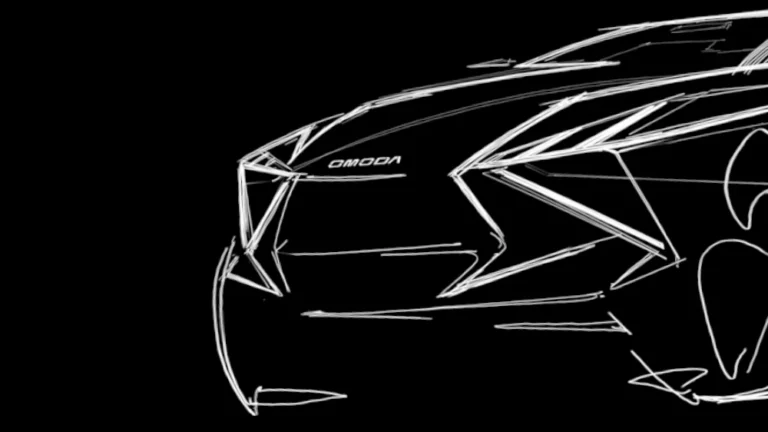 Кроссовер Omoda C3 скетч сбоку спереди дизайн-проект