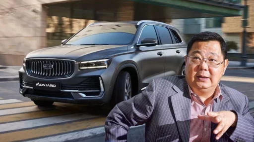 гуй шэньюэ исполнительный директор geely automobile снижение экспорта прокомментировал geely monjaro серый кроссовер сбоку спереди матовый