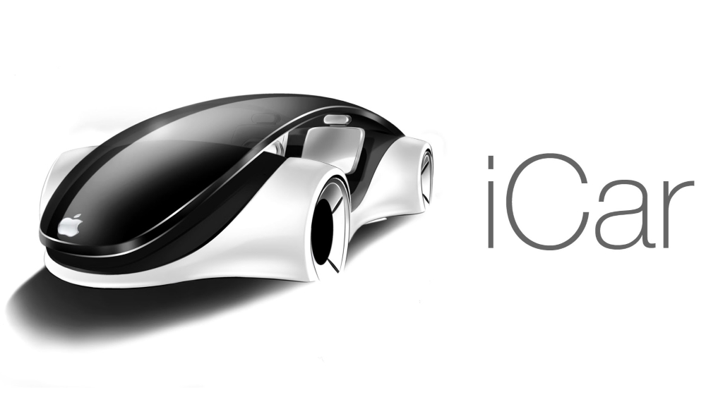 автомобиль Apple iCar сбоку спереди