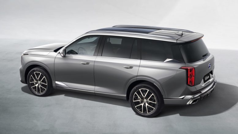 gac gs8 dragon сбоку серебряный серый кроссовер гибридный