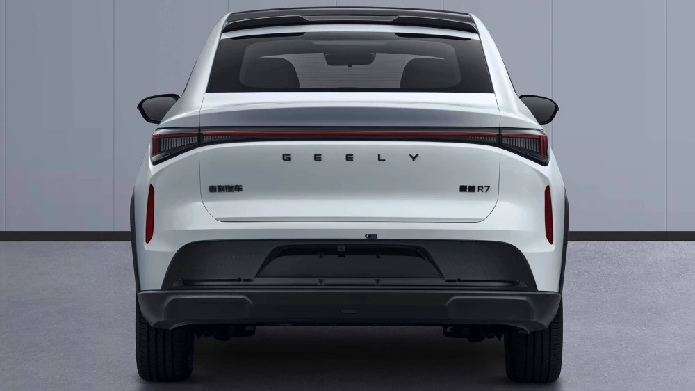 geely okavango r7 купе-кроссовер сбоку сзади белый гибрид сменная батарея