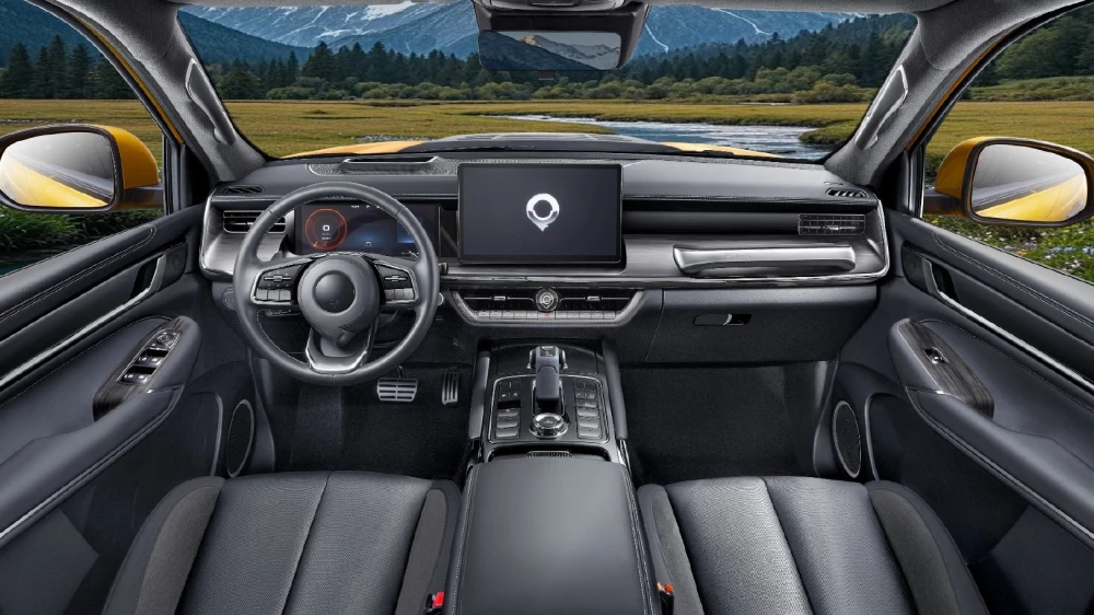 салон черный гибридный пикап gwm shanhai poer hi4-t китай старт продаж 