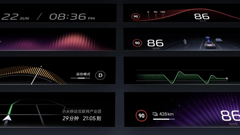 Проекционный дисплей HyperVision Xiaomi YU7 значки иконки