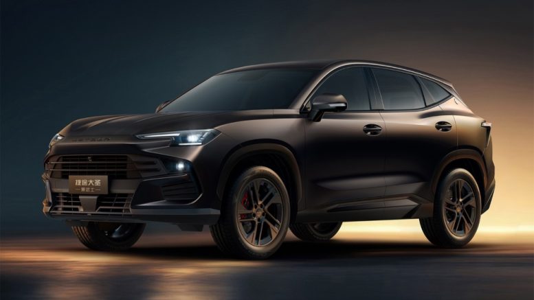Обновленный кроссовер jetour dashing 2026 сбоку спереди Black Samurai