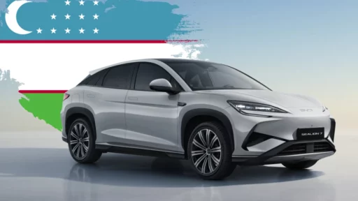 byd sealion 7 узбекистан старт продаж кроссовер электрический сбоку спереди