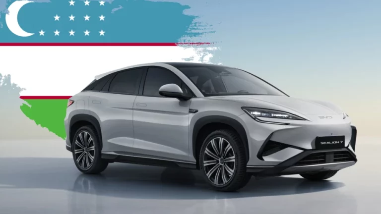 byd sealion 7 узбекистан старт продаж кроссовер электрический сбоку спереди