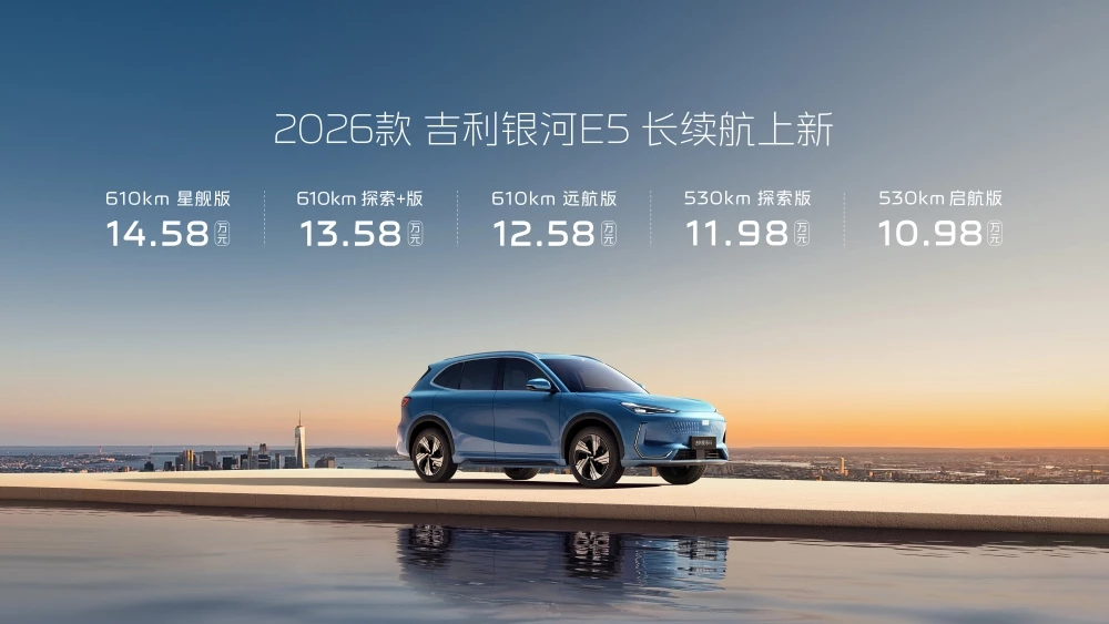 Geely Galaxy E5 EX5 обновленный рестайлинг цены комплектации в китае