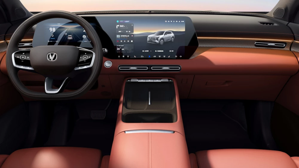 changan cs55 plus кроссовер новый обновленный iv четвертое поколение официальные изображения салон рыжий