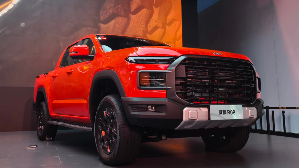пикап chery rely r08 сбоку спереди красный бензин дизель старт предзаказов китай