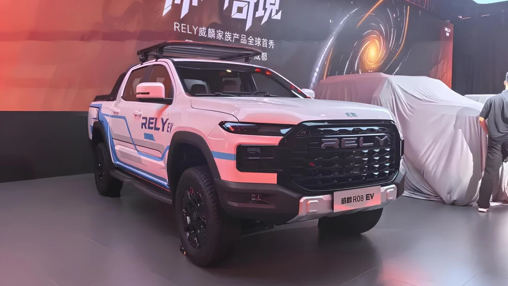 пикап chery rely r08 ev сбоку спереди электрический 