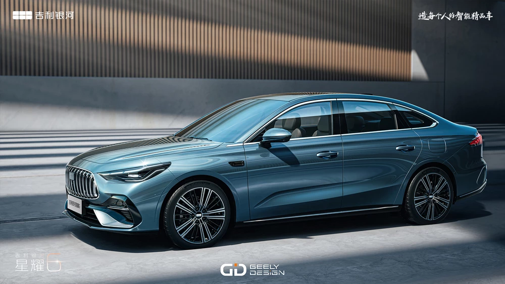 Geely Galaxy Starshine 6 сбоку спереди в динамике