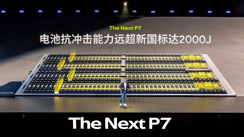 новое поколение XPeng P7 презентация батарея тяговая ячейки