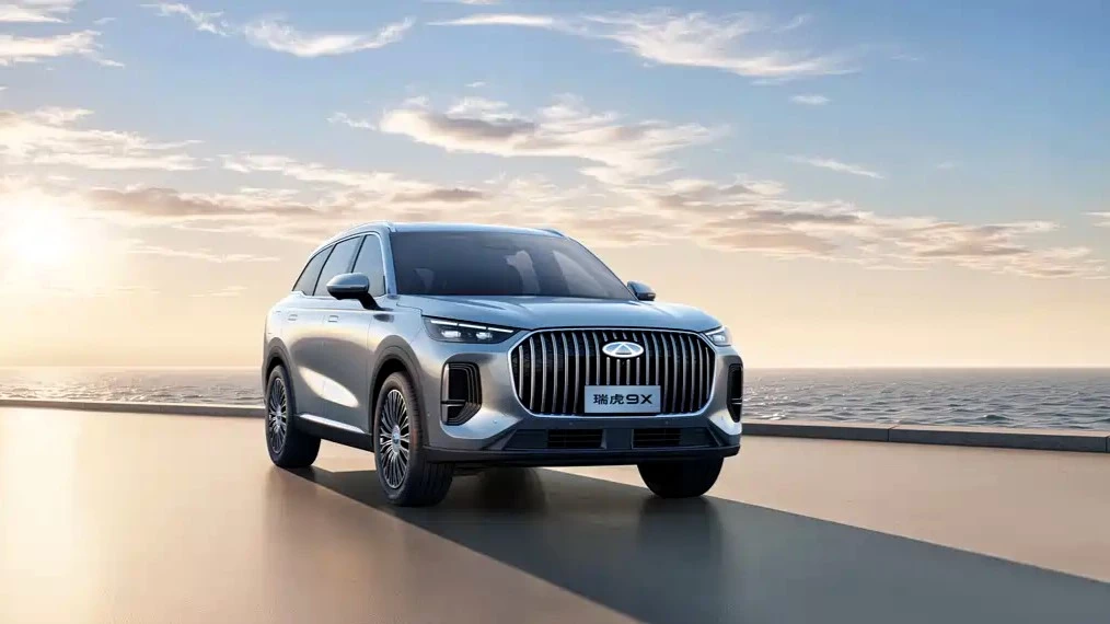 Chery Tiggo 9X спереди сбоку кроссовер