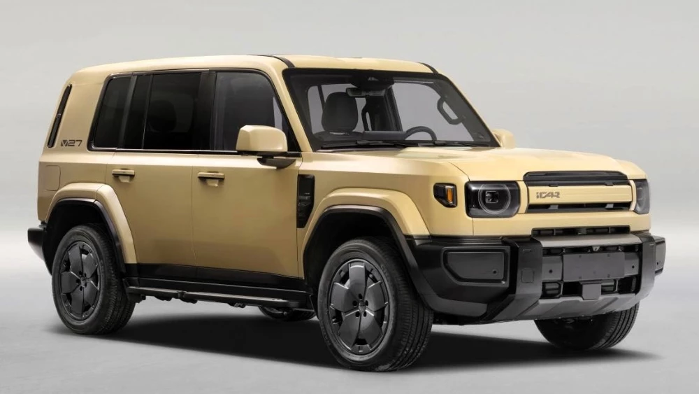 Chery iCar V27 сбоку спереди гибридный кроссовер iCaur