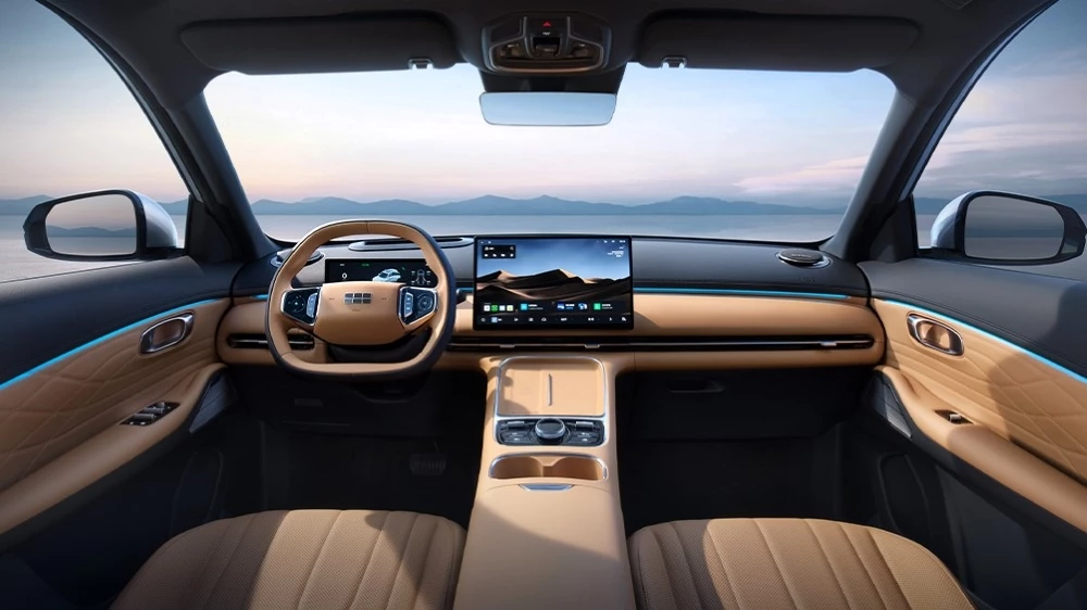 geely EX5 EM-i интерьер кроссовер гибридный