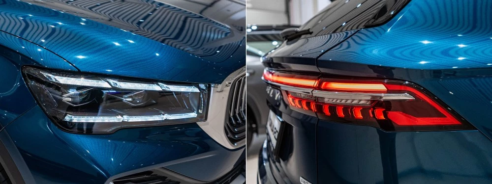 Geely Monjaro у дилера в автосалоне автодин фары и фонари оптика