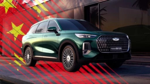 Chery Tiggo 9 csh PHEV спереди сбоку