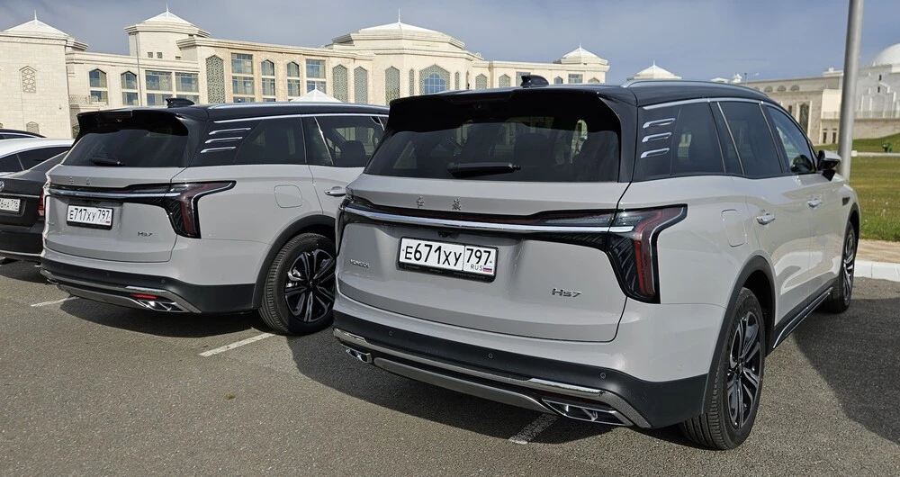 Hongqi HS7 тест сбоку сзади