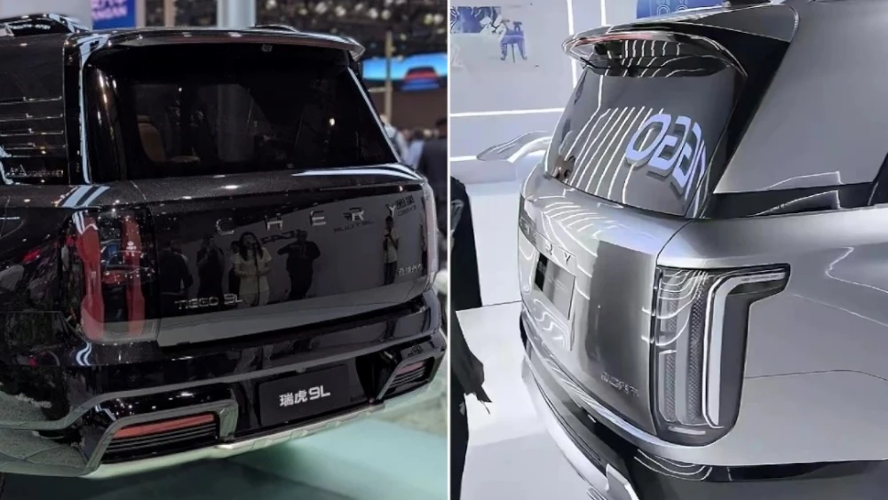 обновленный кроссовер chery tiggo 9L и версия из шанхая сзади