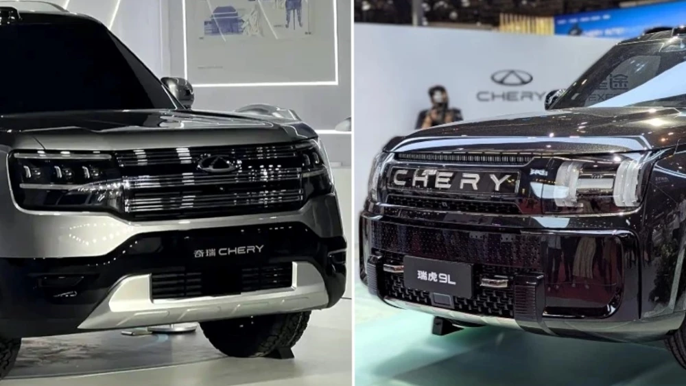 обновленный кроссовер chery tiggo 9L и версия из шанхая сбоку спереди