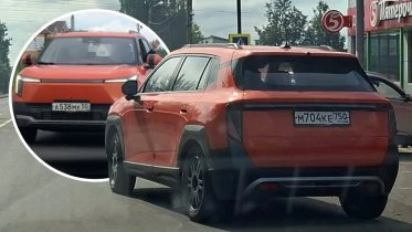 новый электрический кроссовер evolute i-joy сертифицируют в россии первые живые фото сбоку спереди сзади рыжий оранжевый электромобиль