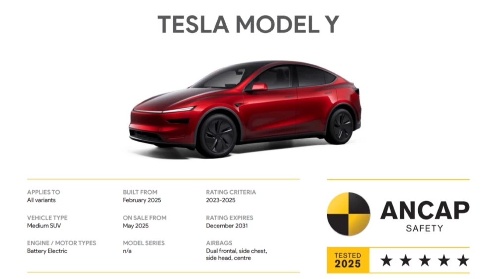 tesla model y спереди сбоку краш-тест Ancap австралийский итоги оценки