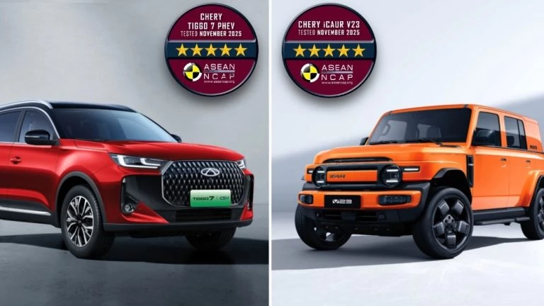 кроссоверы chery tiggo 7 и icaur v23 вместе сбоку спереди краш-тест asean ncap результаты