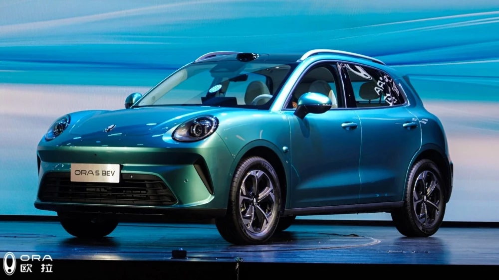 ora 5 электрический кроссовер сбоку спереди запуск продаж китай