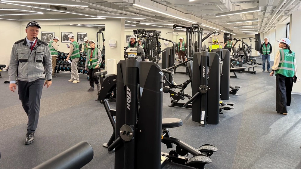 завод Astana Motors Manufacturing Kazakhstan AMMKZ спортзал для сотрудников