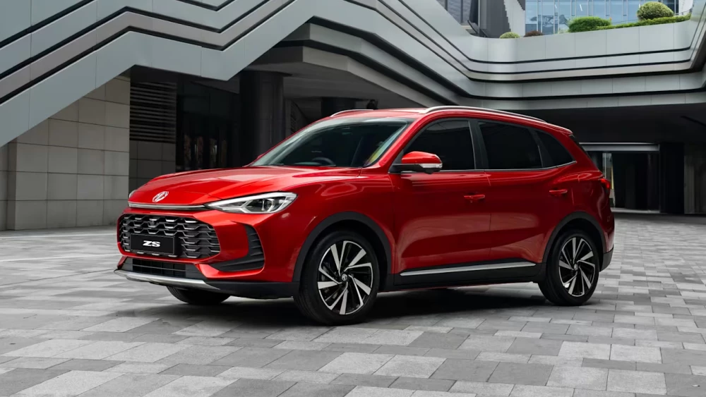 mg zs второе поколение сбоку спереди кроссовер красный казахстан оттс сарыаркаавтопром