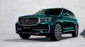 Обновленный Geely Monjaro выходит на рынок Казахстана кроссовер сбоку спереди зеленый