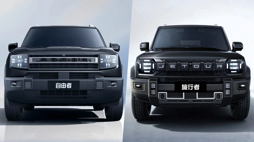 jetour t1 и t2 black edition спереди вместе оба