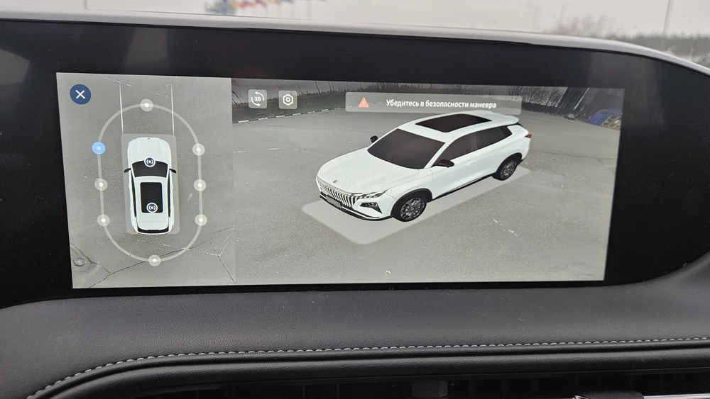 Dongfeng Huge тест салон интерьер медиасистема мультимедиа камера заднего вида круговой обзор