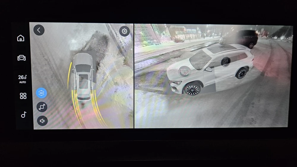 Geely Monjaro Flagship SE тест обзор салон интерьер приборная панель медиасистема мультимедиа камеры кругового обзора заднего вида