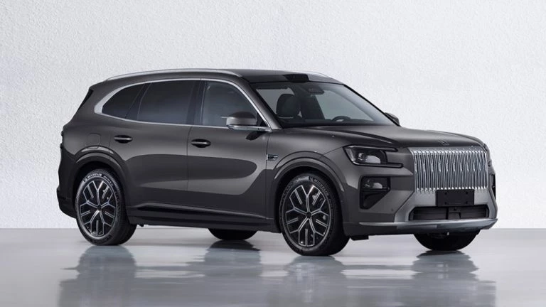 Характеристики кроссовера Zeekr 8X стали известны в Китае гибридный suv сбоку спереди серый