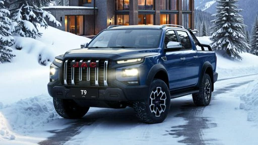 Старт продаж новой версии популярного пикапа JAC T9 объявили в России urban сбоку спереди синий