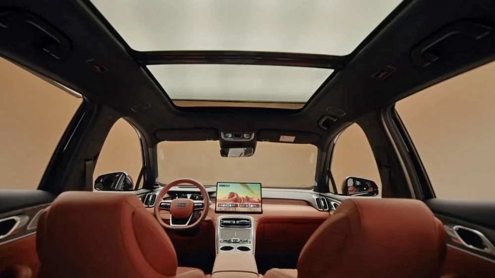 Geely Galaxy M7 салон интерьер первый ряд панорама