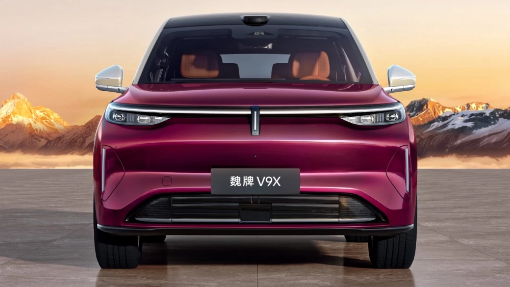 gwm wey v9x спереди гибридный кроссовер внедорожник двухцветный