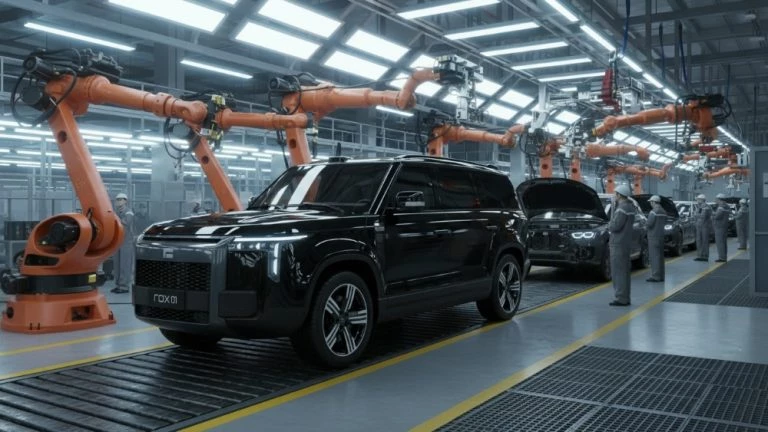 Rox 01 на конвейере завода «Автотор» спереди сбоку