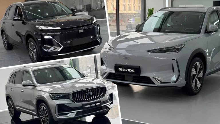 Три кроссовера марки Geely начали продавать в Узбекистане ex5 em-i ex5 ev monjaro сбоку спереди