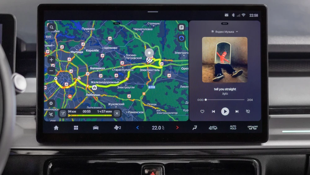 Электромобиль от «Яндекса» и GAC протестировали в России umo 5 gac aion y plus салон серый центральный экран