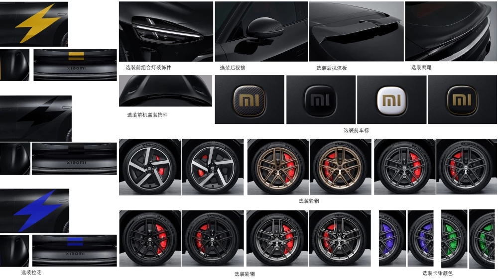 Xiaomi YU7 GT диски логотипы элементы дизайна