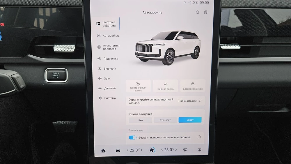 Jaecoo J6 салон интерьер мультимедиа медиасистема режимы движения