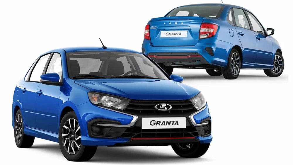 седан lada granta active drive сбоку спереди сзади синий автомобиль константин таранов