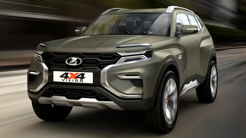 константин таранов lada 4x4 vision concept сбоку спереди внедорожник концепт-кар в движении