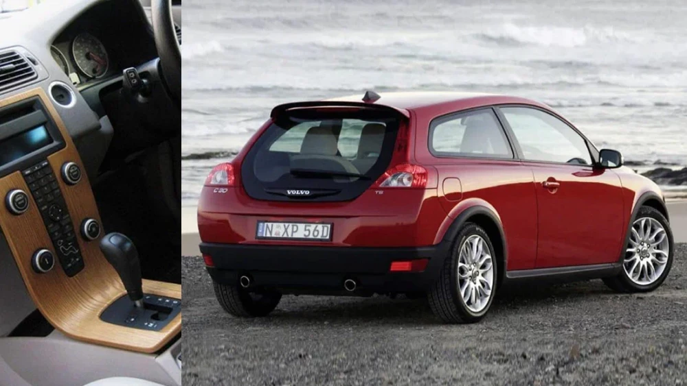 volvo c30 хэтчбек первое поколение сбоку сзади красный салон скандинавский дизайн