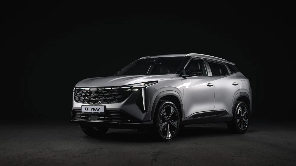Кроссовер Geely Galaxy CityRay в Казахстане сбоку спереди