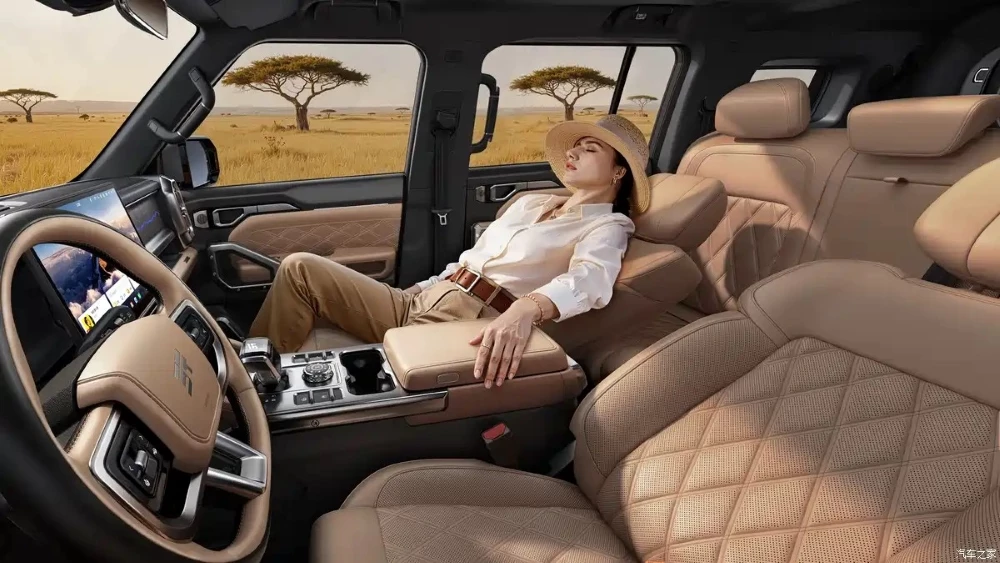 Jetour Traveler Plus в Китае салон интерьер пассажир спит передний ряд