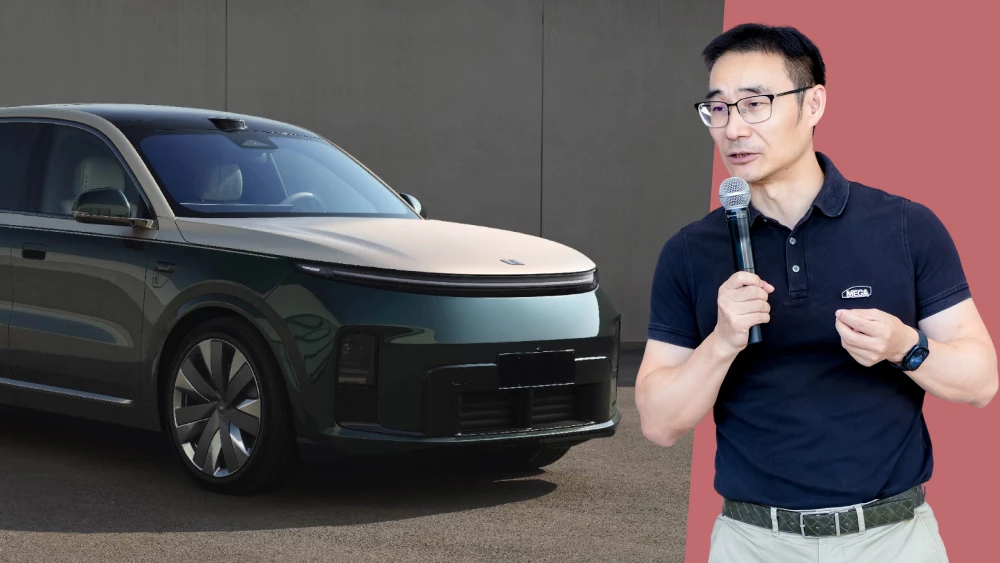 Li Auto переформатирует линейку гибридных SUV li l8 сбоку спереди зеленый двухцветный