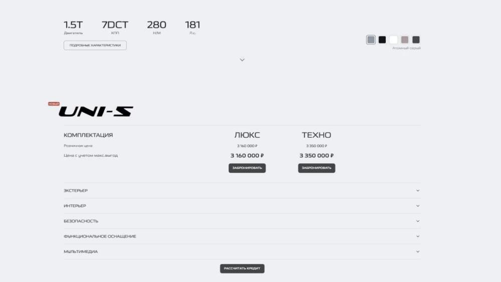 Новый полноприводный Changan Uni-S анонсировали для России цена